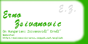 erno zsivanovic business card